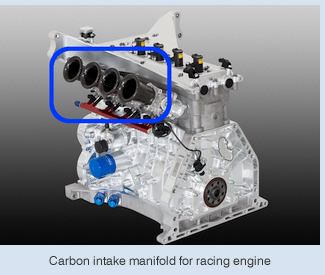 Carbon intake manifold for racing engine